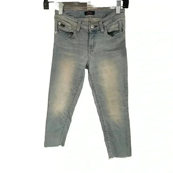 Polo RALPH LAUREN Girls Size 10  Skinny Jeans light wash Raw Hem - Picture 2 of 10